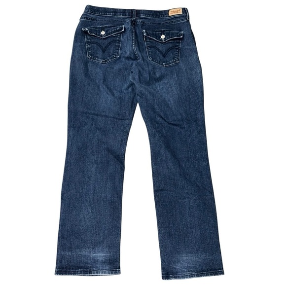 Levis 525 Perfect Waist Straight Jeans Womens 14 Short Stretch Blue - Picture 3 of 8